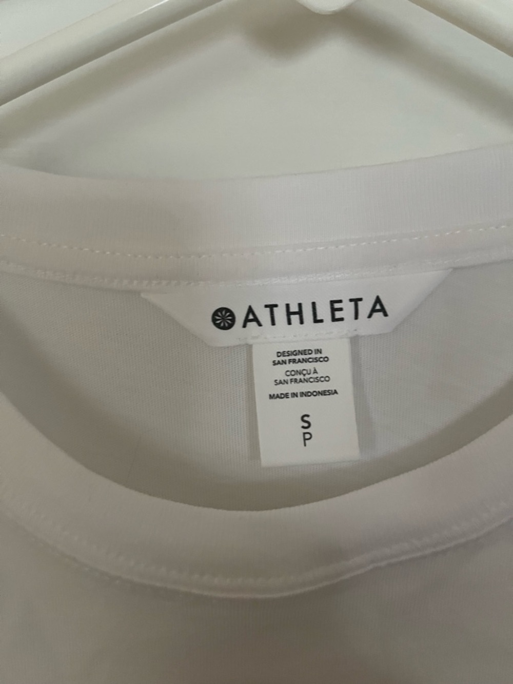 Athleta White Round-Neck Tee